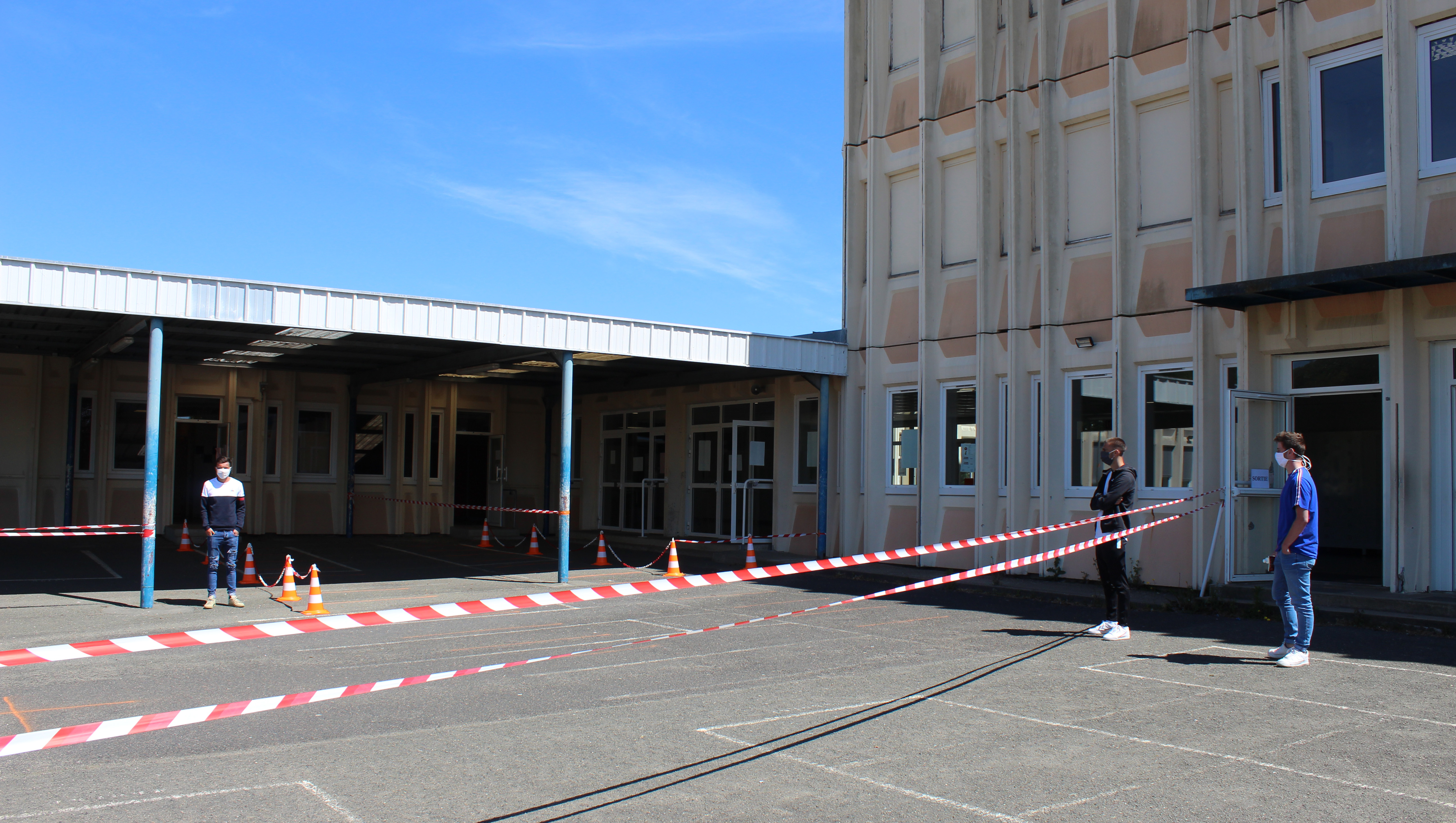 Reprise des cours au collège Jacques Prévert de Pontvallain le 18 mai 2020